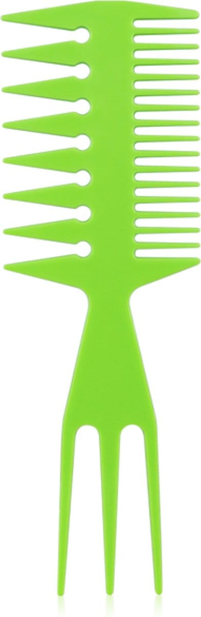 Cabantis® Kapper Kam 3-in-1 – Brede Stylingkam – Anti-Klit – Krullen, Afro & Alle Haartypes – Professioneel & Thuis - Groen