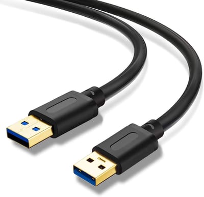 JeiibrZui Usb A Naar Usb A - Usb 3.0 Kabel - SuperSpeed Gegevensoverdracht Tot 5 Gbps Dubbele Afscherming - 1 - Universeel-Zwart
