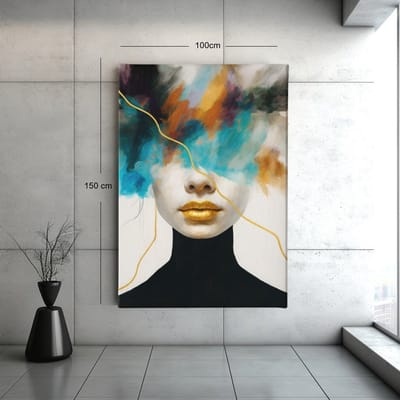 Canvas Schilderij – Abstracte Vrouw – Moderne Kunst op Canvas – 60x40x2 cm