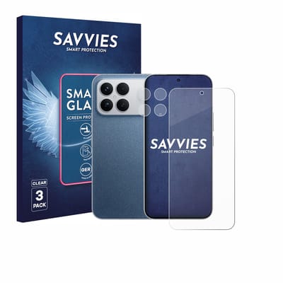 3 Stuks Savvies Screenprotector - geschikt voor Xiaomi Poco F8 Ultra 5G (Voor+Camera) - beschermfolie glas transparant