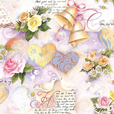 Lunch Servetten Wedding Bells Rose - Ambiente - 33x33 cm