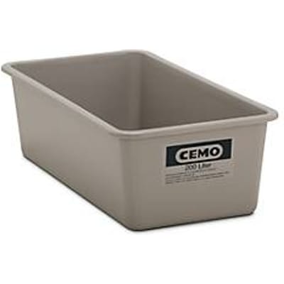 Rechthoekige container Standaard, grijs, 200 l vlak