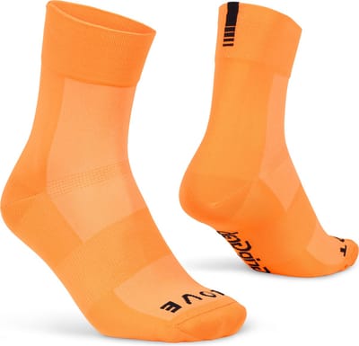 GripGrab - Lightweight SL Performance Zomer Fietssokken 1 Paar Coolmax Wielersport Sokken Regular Cut - Oranje Hi-Vis - Unisex