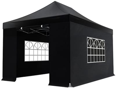 Easy up 3x4,5m zwart 30mm (aluminium buizen) semi prof partytent opvouwbaar