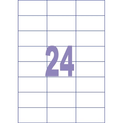 Kangaro etiketten - universeel - inkjet/laser/kopieer - 70x37mm - 25 vel - 24 stickers per vel