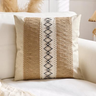 Oreiller Style Bohème Ethnique Coton et Lin Style Oreiller Salon Canapé Oreiller Rétro Wabi Savanna Coussin de Chevet Housse d'Oreiller 45x45-single pillowcase