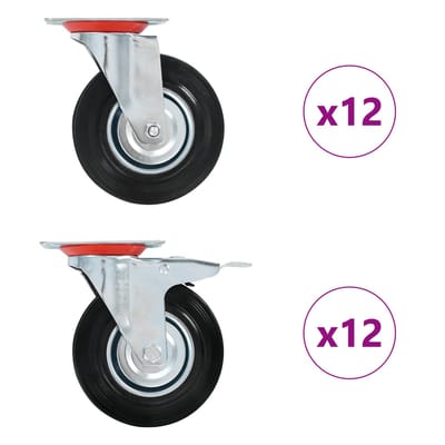 vidaXL 24 st Zwenkwielen 125 mm