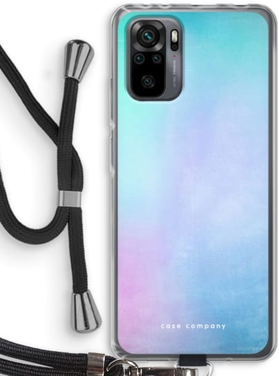Case Company® - Hoesje met koord geschikt voor Xiaomi Redmi Note 10 Pro hoesje met Koord - Mist pastel - Telefoonhoesje met Zwart Koord - Bescherming aan alle Kanten en Over de Schermrand