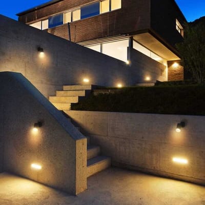 HOFTRONIC Lago LED Wandlamp zwart - 4 Watt 345 lumen - IP44 Waterdicht - GU10 - 2700K Warm Wit - Dimbaar - Kantelbaar - Binnen en buiten - Modern