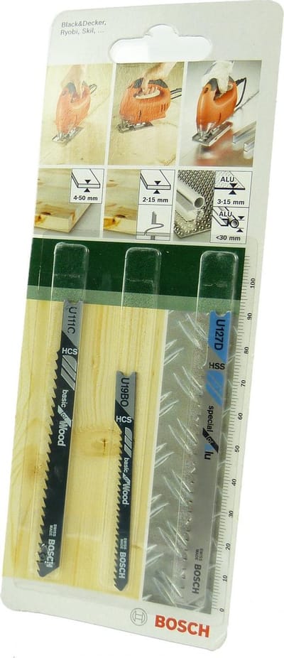 Bosch - 3-delige decoupeerzaagbladenset U-schacht (1; U 111 C); (1; U 19 BO); (1; U 127 D)