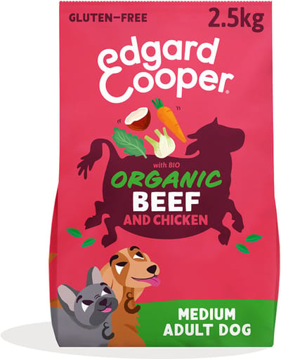 Edgard & Cooper Adult Hondenbrokken Voor Medium Honden, Biologische Kalkoen& Kip 2.5Kg, Biorecept Met Vers Vlees Vol Eiwitten, Met Natuurlijke Ingrediënten