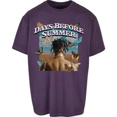 Mister Tee - Days Before Summer Oversize Heren T-shirt - XS - Paars