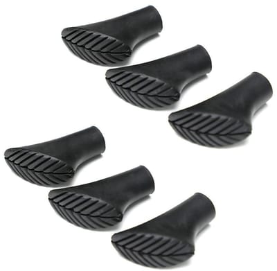 Wandelstok Dop - 6 stuks - Krukdoppen - Hoefijzervorm - Accessoires voor outdoor trekkingstokken - Antislip voetpad - Trekkingstokken Dop - Zwart