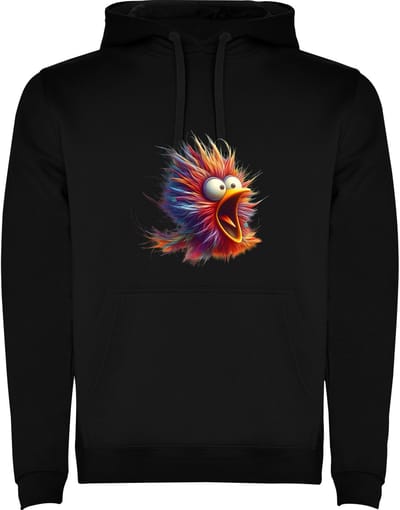 Zwarte hoodie Angry Bird - Boze Vogel - Geschrokken Vogel Grappige Vogel - Crazy Bird - Gekke Vogel - Hilarisch Maat M