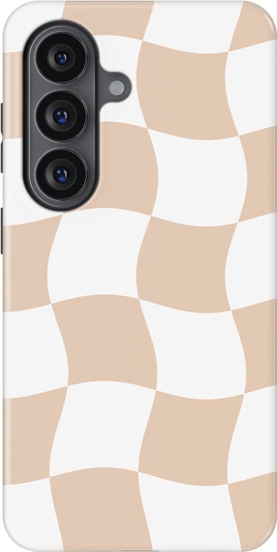 Checkered Warp Hoesje Samsung Galaxy S26 | Geschikt Voor Mag | Uniek Design Hoesje | Beschermhoes Samsung Galaxy S26 Linen Grid