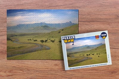Puzzel Het Amfitheater Drakensberg met een vallei in Zuid-Afrika - Legpuzzel - Puzzel 1000 stukjes volwassenen