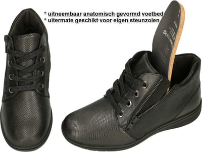 Solidus -Dames - zwart - bottines - maat 35.5