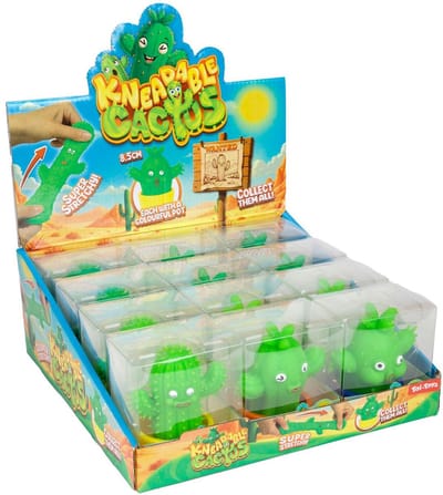 Toi-Toys Stretchy kneedcactus speelgoed met potje anti-stress.