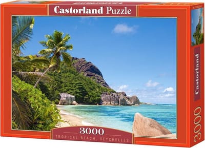 Castorland Tropical Beach, Seychelles – Puzzel – 3.000 stukjes – Satijnen afwerking – Perfecte pasvorm – Europese kwaliteit