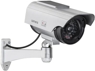 HI Dummy camera - met solar - realistisch design - IP44 - inclusief bevestiging - 7,5 x 22 cm