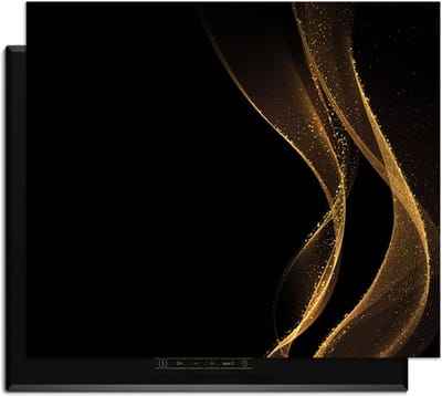 KitchenArt - Golden Flow – Inductie Beschermer - 65x52 cm - Kookplaat Beschermer - Luxe Afdekplaat Inductieplaat - Anti-slip & Oprolbaar - Beschermmat Inductiekookplaat