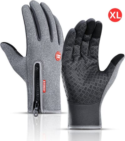 Livano Handschoenen - Touchscreen Handschoenen - Fietshandschoenen - Winter - Heren - Wielrenhandschoenen - Grijs - Maat XL