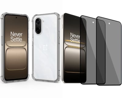 ChiGuard Hoesje & 2x Privacy Screenprotector geschikt voor OnePlus Nord CE 5 Hoesje Screenprotector - Gehard Glas Cover + Shock Proof Case - Transparant