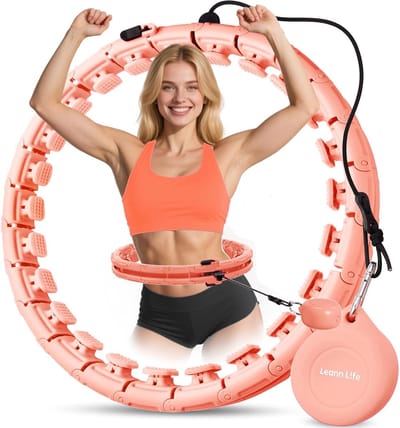 Verstelbare Hoepel - Fitness Hoepel - Buikspier Training - Magnetisch Slot Systeem - Tot 61 Inch - Licht Perzik