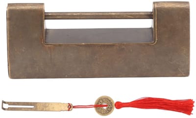 Dailygoods- Hangslot Antiek Design - Vintage Messing - Decoratief Slot - Duurzaam Ornament - Voor Houten Dozen - Lichtgewicht Constructie