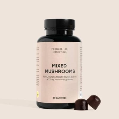 Nordic Oil© - Mixed Mushrooms Gummies - 60 Vegan Gummies met 200mg Lion’s Mane, Reishi, Shiitake & Chaga - Suikervrij - Voor Immuun- & Cognitieve Ondersteuning
