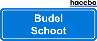 Hacebo - Plaatsnaam Sticker - 29x10 CM - Budel Schoot sticker - Verkeersborden sticker - grappige cadeaus - Budel Schoot