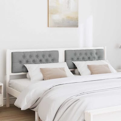 vidaXL - Hoofdbord - Anders - Wit - en - lichtgrijs - 180 - cm - Massief - grenenhout