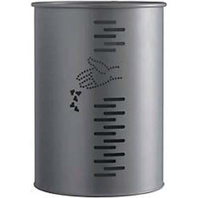 Ronde afvalbak PIVO, 22 liter, B 290 x H 390 mm, staal, gepoedercoat, mangaangrijs