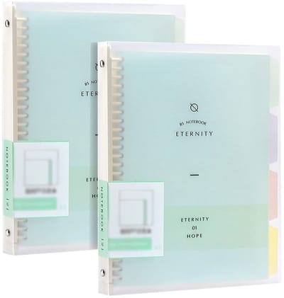Dailygoods- Notitieboek A5 - Waterdicht - Antifouling - 2 Stuks - Dik Papier - Indexlabel met 4 Kleuren - Schrijfblok