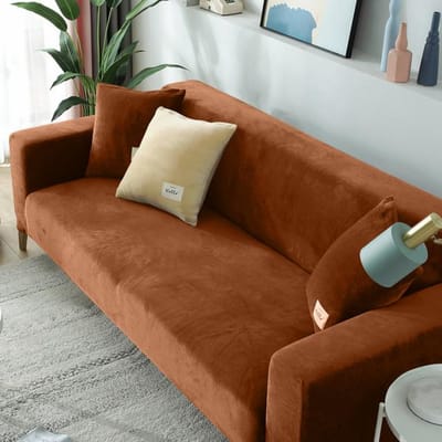 Fluwelen stoffen bankhoes Elastische hoekbankhoes L-vormige bankhoes Fauteuilbankhoes voor woonkamer 1 seat