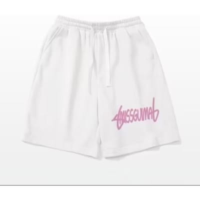 Amerikaanse Sportshorts Zomer Nieuw Trendy Merk Veelzijdig Letter Heren Losse Casual Vijfpuntsbroek M wit