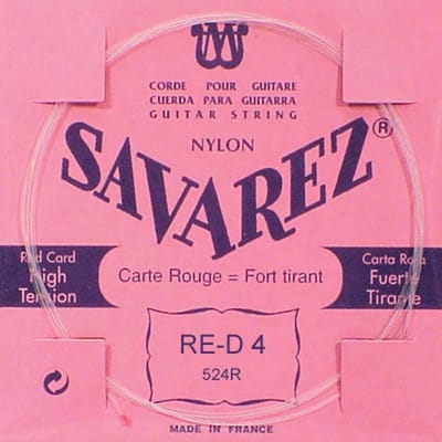 Savarez 524-R D-4 snaar, silverplated nylon (rouge), from 520-R set, hard tension