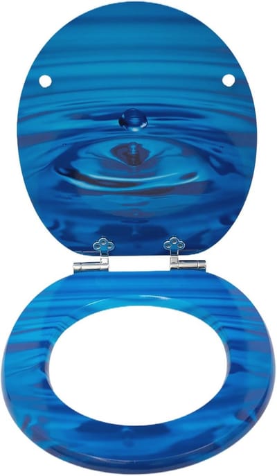 Wc-bril met softclosemechanisme - Antibacteriële en duurzame kwaliteit - Eenvoudige montage - Marineblauw