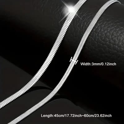 Bovista Ketting - Heren - Staal - Nep zilver - Met Hanger - RVS - 50cm