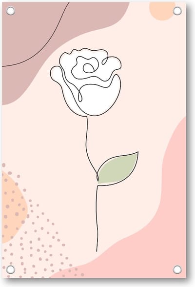 Witte Roos Abstract - Tuinposter 60x90 - Wanddecoratie - Besteposter - Minimalist - Natuur - Bloemen
