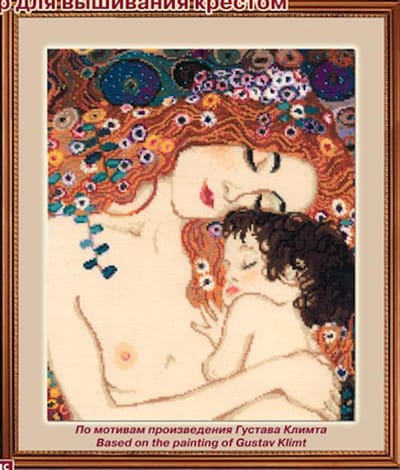 Riolis Borduurpakket Motherly Love Gustav Klimt Aida - Wol/acryl garen