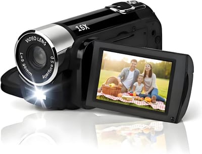 HEZIVO® Handycam - Videocamera - Filmcamera - Vlog Camera voor Beginners - 1080P - Draaibaar Scherm