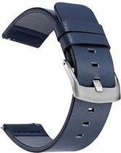 Horlogeband van Leer voor Samsung Galaxy Watch (42mm) | 20 mm | Horloge Band - Horlogebandjes | Blauw met Zilveren Gesp