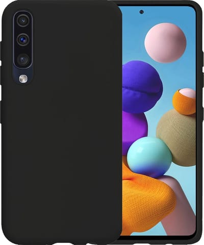 Hoesje - Geschikt voor Samsung Galaxy A50 - Sterk & Shockproof - Hoes Cover - Siliconen Case - Telefoonhoesjes - Zwart