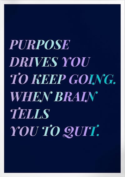 When Brain Tells You To Quit (Motivatie & Inspiratie) | Poster | A3: 30 x 40 cm