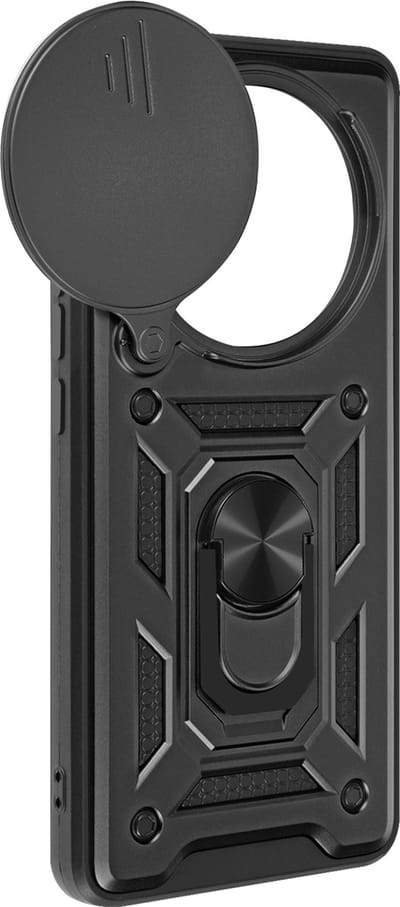 Mayaxess, Hoesje voor Honor Magic 7 Pro Ringsteun met camerabescherming, Zwart