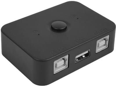 Dailygoody - USB Print Sharer - Printer Delen - Handmatige Schakelaar met LED-display - Inclusief 2 USB-kabels - Geschikt voor 2 Computers - 2 Poorten