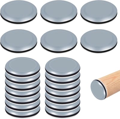 Teflon glijders zelfklevend - 20 stuks meubelbescherming voor vloeren | Ø 25 mm tapijtglijders voor stil glijden en krasbescherming