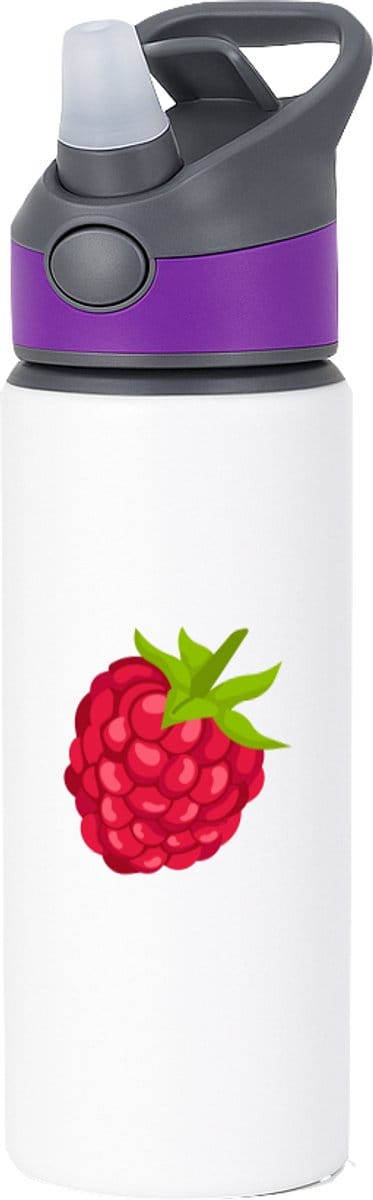 Hacebo® - Framboos waterfles met rietje paars - Fruitschaal - Fruit liefhebbers - Fruit - bessen - gezond eten - water fles - 650ML