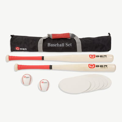 Honkbal set, ECO hardhout in tas